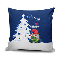 Norway Christmas Pillow Cover with Nordic Gnome Santa White Tree and Snowflake - Wonder Print Shop