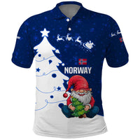 Norway Christmas Polo Shirt with Nordic Gnome Santa White Tree and Snowflake - Wonder Print Shop