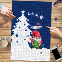 Norway Christmas Puzzle with Nordic Gnome Santa White Tree and Snowflake - Wonder Print Shop