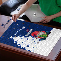 Norway Christmas Puzzle with Nordic Gnome Santa White Tree and Snowflake - Wonder Print Shop