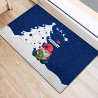 Norway Christmas Rubber Doormat with Nordic Gnome Santa White Tree and Snowflake - Wonder Print Shop