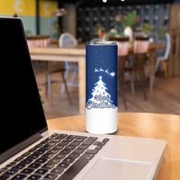 Norway Christmas Skinny Tumbler with Nordic Gnome Santa White Tree and Snowflake - Wonder Print Shop