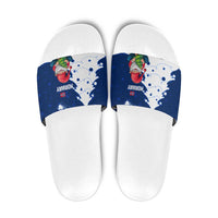Norway Christmas Slide Sandals with Nordic Gnome Santa White Tree and Snowflake - Wonder Print Shop