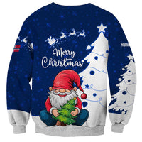Norway Christmas Sweatshirt with Nordic Gnome Santa White Tree and Snowflake - Wonder Print Shop