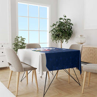 Norway Christmas Tablecloth with Nordic Gnome Santa White Tree and Snowflake - Wonder Print Shop