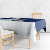 Norway Christmas Tablecloth with Nordic Gnome Santa White Tree and Snowflake - Wonder Print Shop