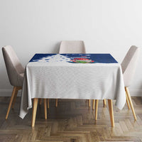 Norway Christmas Tablecloth with Nordic Gnome Santa White Tree and Snowflake - Wonder Print Shop