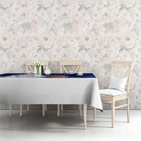 Norway Christmas Tablecloth with Nordic Gnome Santa White Tree and Snowflake - Wonder Print Shop