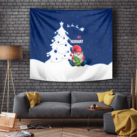 Norway Christmas Tapestry with Nordic Gnome Santa White Tree and Snowflake - Wonder Print Shop