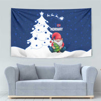 Norway Christmas Tapestry with Nordic Gnome Santa White Tree and Snowflake - Wonder Print Shop