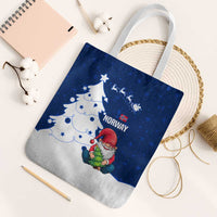 Norway Christmas Tote Bag with Nordic Gnome Santa White Tree and Snowflake - Wonder Print Shop