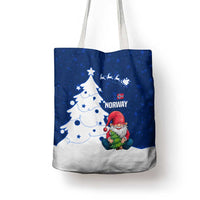 Norway Christmas Tote Bag with Nordic Gnome Santa White Tree and Snowflake - Wonder Print Shop