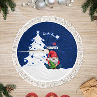 Norway Christmas Tree Skirt with Nordic Gnome Santa White Tree and Snowflake - Wonder Print Shop