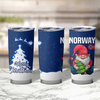Norway Christmas Tumbler Cup with Nordic Gnome Santa White Tree and Snowflake - Wonder Print Shop