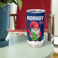 Norway Christmas Tumbler Cup with Nordic Gnome Santa White Tree and Snowflake - Wonder Print Shop