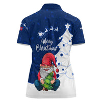 Norway Christmas Women Polo Shirt with Nordic Gnome Santa White Tree and Snowflake - Wonder Print Shop
