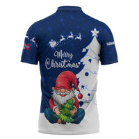 Norway Christmas Zipper Polo Shirt with Nordic Gnome Santa White Tree and Snowflake - Wonder Print Shop