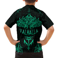 Viking Family Matching Long Sleeve Bodycon Dress and Hawaiian Shirt Valhalla's Eternal Glory - Wonder Print Shop