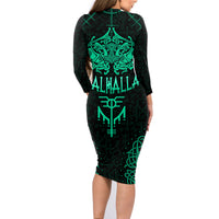 Viking Family Matching Long Sleeve Bodycon Dress and Hawaiian Shirt Valhalla's Eternal Glory - Wonder Print Shop