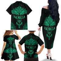 Viking Family Matching Off Shoulder Long Sleeve Dress and Hawaiian Shirt Valhalla's Eternal Glory - Wonder Print Shop