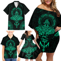 Viking Family Matching Off Shoulder Short Dress and Hawaiian Shirt Valhalla's Eternal Glory - Wonder Print Shop