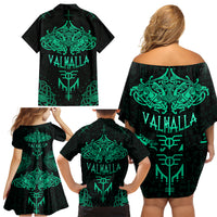 Viking Family Matching Off Shoulder Short Dress and Hawaiian Shirt Valhalla's Eternal Glory - Wonder Print Shop