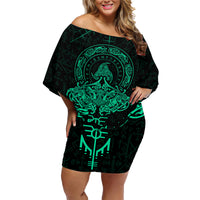 Viking Family Matching Off Shoulder Short Dress and Hawaiian Shirt Valhalla's Eternal Glory - Wonder Print Shop