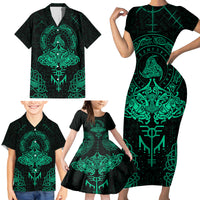 Viking Family Matching Short Sleeve Bodycon Dress and Hawaiian Shirt Valhalla's Eternal Glory - Wonder Print Shop
