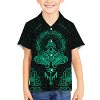 Viking Family Matching Short Sleeve Bodycon Dress and Hawaiian Shirt Valhalla's Eternal Glory - Wonder Print Shop