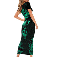 Viking Short Sleeve Bodycon Dress Valhalla's Eternal Glory - Wonder Print Shop