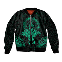Viking Sleeve Zip Bomber Jacket Valhalla's Eternal Glory - Wonder Print Shop