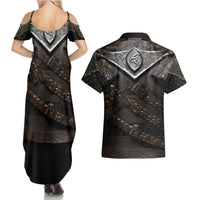 Legendary Viking Armor Couples Matching Summer Maxi Dress and Hawaiian Shirt Triple Horn Saga - Wonder Print Shop