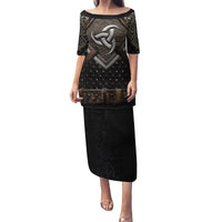 Legendary Viking Armor Family Matching Puletasi Dress and Hawaiian Shirt Triple Horn Saga - Wonder Print Shop