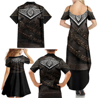 Legendary Viking Armor Family Matching Summer Maxi Dress and Hawaiian Shirt Triple Horn Saga - Wonder Print Shop