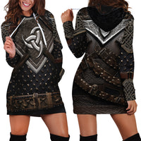 Legendary Viking Armor Hoodie Dress Triple Horn Saga - Wonder Print Shop
