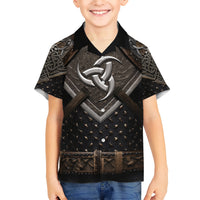 Legendary Viking Armor Kid Hawaiian Shirt Triple Horn Saga - Wonder Print Shop