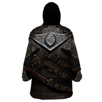 Legendary Viking Armor Wearable Blanket Hoodie Triple Horn Saga - Wonder Print Shop