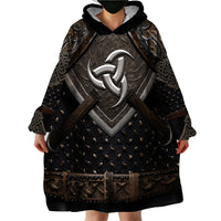 Legendary Viking Armor Wearable Blanket Hoodie Triple Horn Saga - Wonder Print Shop