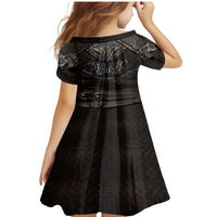 Viking Warrior Armor Family Matching Mermaid Dress and Hawaiian Shirt Fenrir Wolf Symbol - Wonder Print Shop