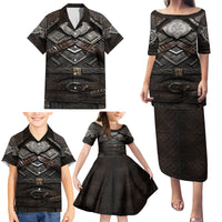 Viking Warrior Armor Family Matching Puletasi Dress and Hawaiian Shirt Fenrir Wolf Symbol - Wonder Print Shop