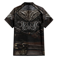 Viking Warrior Armor Family Matching Short Sleeve Bodycon Dress and Hawaiian Shirt Fenrir Wolf Symbol - Wonder Print Shop