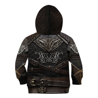 Viking Warrior Armor Kid Hoodie Fenrir Wolf Symbol - Wonder Print Shop