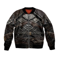 Viking Warrior Armor Sleeve Zip Bomber Jacket Fenrir Wolf Symbol - Wonder Print Shop