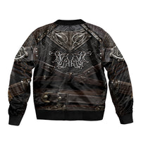 Viking Warrior Armor Sleeve Zip Bomber Jacket Fenrir Wolf Symbol - Wonder Print Shop