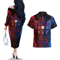 I am Who I Am Your Approval Isn't Needed Couples Matching Off The Shoulder Long Sleeve Dress and Hawaiian Shirt - Wonder Print Shop