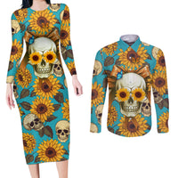 She Is Sunshine Mixed With A Little Hurricane Couples Matching Long Sleeve Bodycon Dress and Long Sleeve Button Shirts - Wonder Print Shop