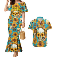 She Is Sunshine Mixed With A Little Hurricane Couples Matching Mermaid Dress and Hawaiian Shirt - Wonder Print Shop