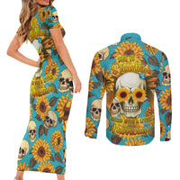 She Is Sunshine Mixed With A Little Hurricane Couples Matching Short Sleeve Bodycon Dress and Long Sleeve Button Shirts - Wonder Print Shop