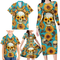 She Is Sunshine Mixed With A Little Hurricane Family Matching Long Sleeve Bodycon Dress and Hawaiian Shirt - Wonder Print Shop