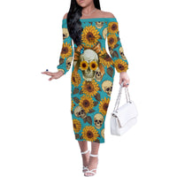 She Is Sunshine Mixed With A Little Hurricane Family Matching Off Shoulder Long Sleeve Dress and Hawaiian Shirt - Wonder Print Shop